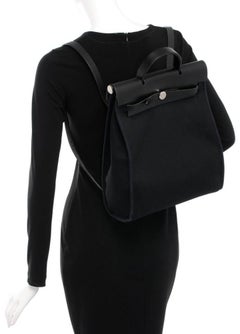 Hermès Herbag Sac A Dos 2-in-1 6hz0904 Black Canvas Backpack