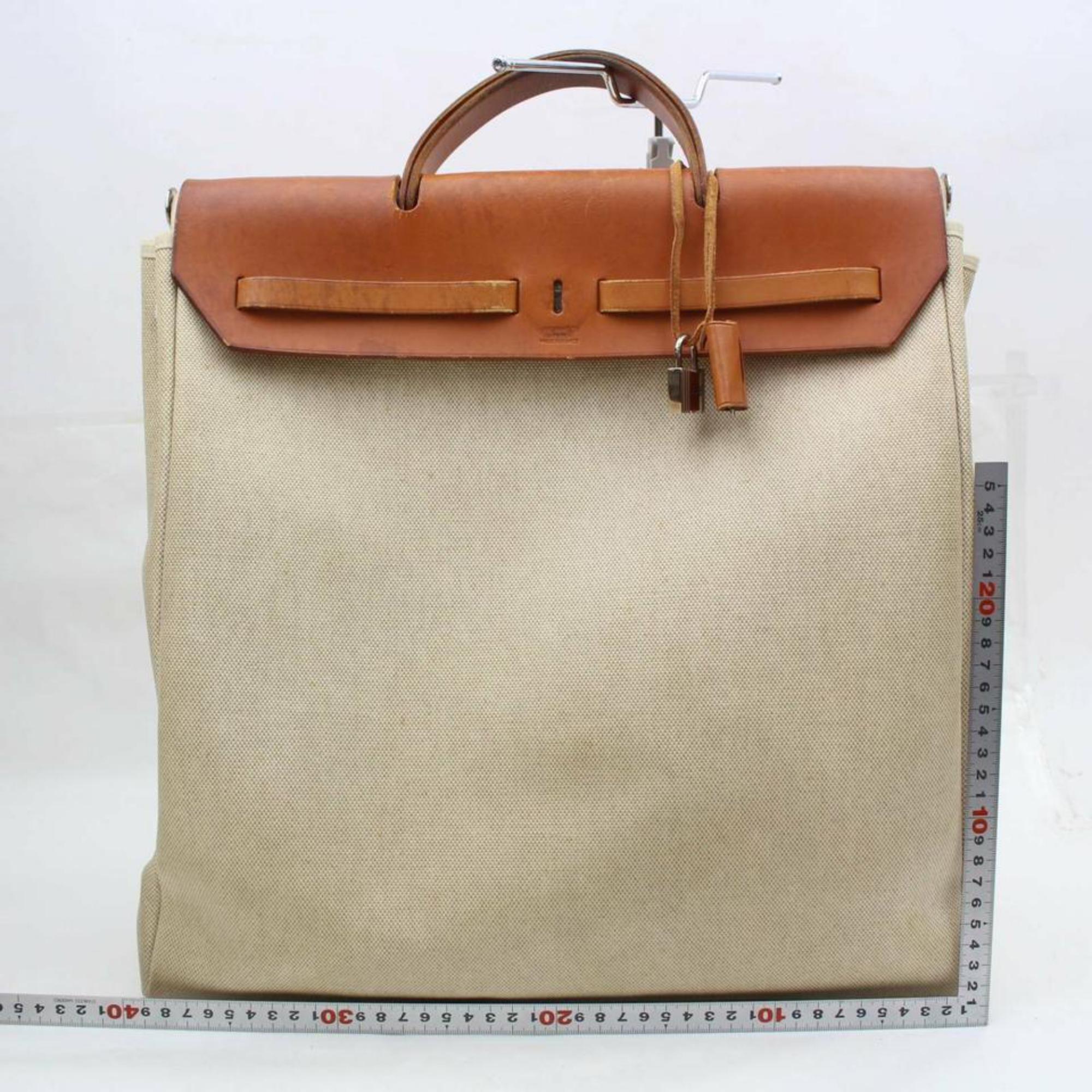 Hermès Herbag Toile Ado Sac A Dos 2-in-1 870345 Beige Coated Canvas Tote In Good Condition For Sale In Forest Hills, NY