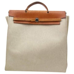 Hermès Herbag Toile Ado Sac A Dos 2-in-1 870345 Beige Coated Canvas Tote