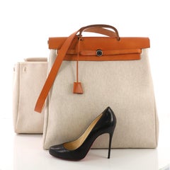 Hermes Herbag Toile and Leather GM