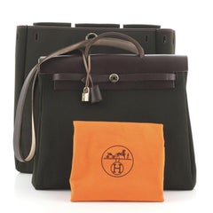 Hermes Herbag Toile and Leather MM