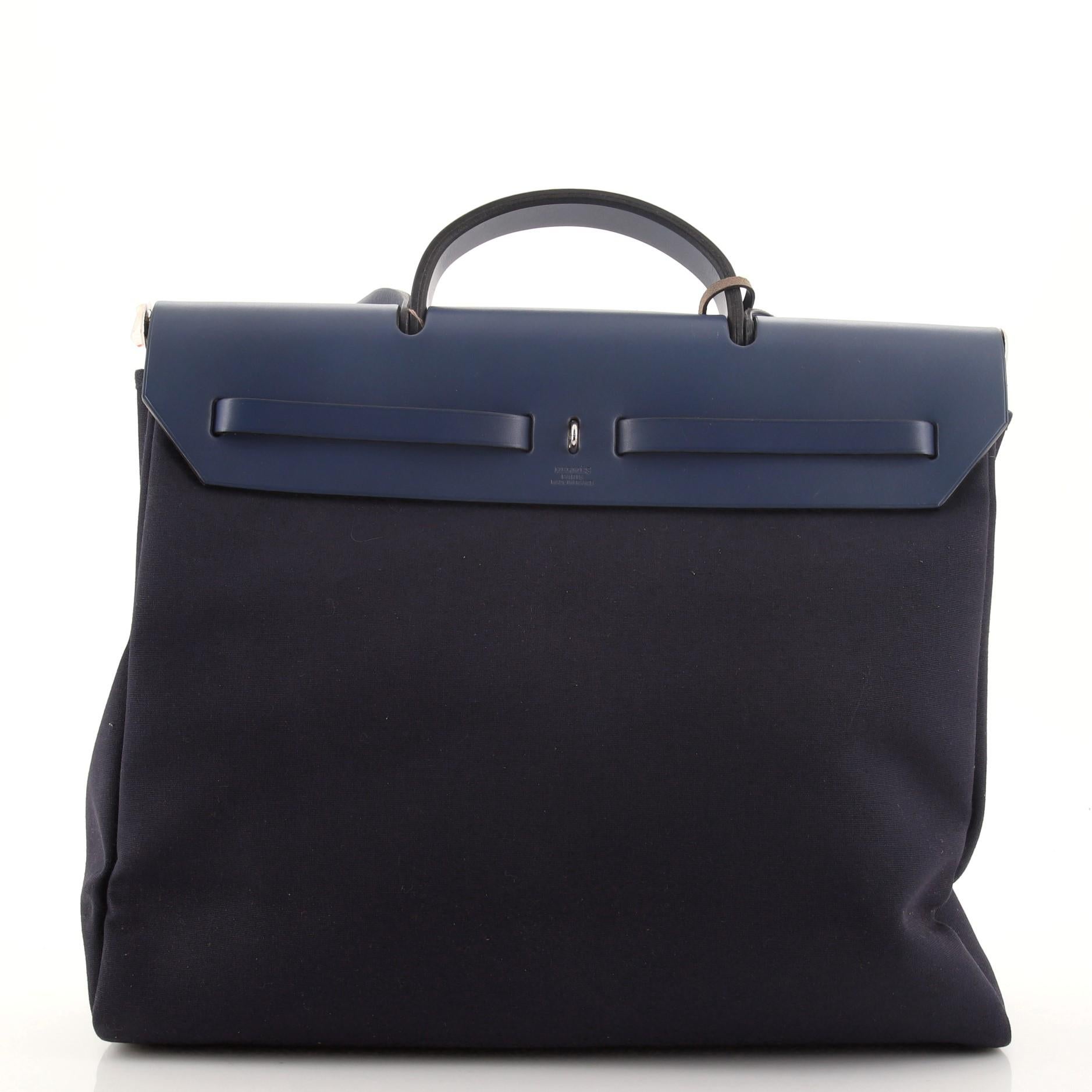Hermes Herbag Toile und Leder MM im Zustand „Gut“ in NY, NY