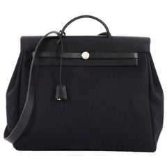 Hermes Herbag Toile and Leather MM