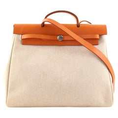 Hermes Herbag Toile and Leather MM