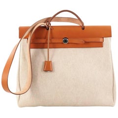 Hermes Herbag Toile and Leather MM