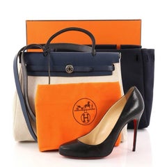 Hermes Herbag Toile and Leather PM