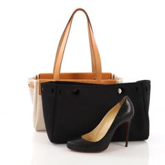 Hermes Herbag Cabas Toile and Leather PM