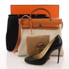 Hermes Herbag Toile and Leather PM