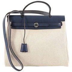 Hermes Herbag Toile and Leather PM