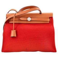 Hermes Herbag Toile and Leather PM