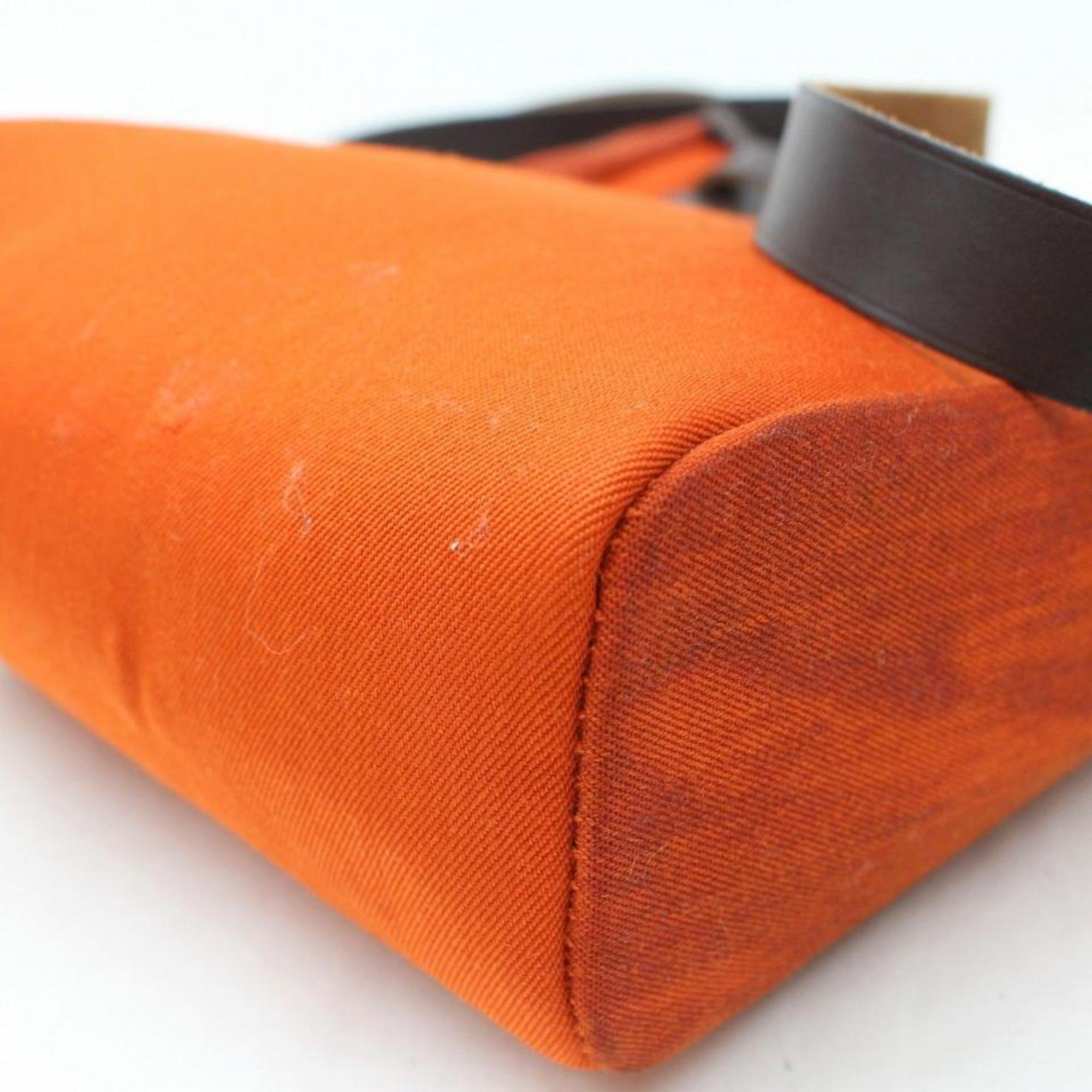 Hermès Herbag Toile Mini Pm 869488 Orange Canvas Cross Body Bag For Sale 2
