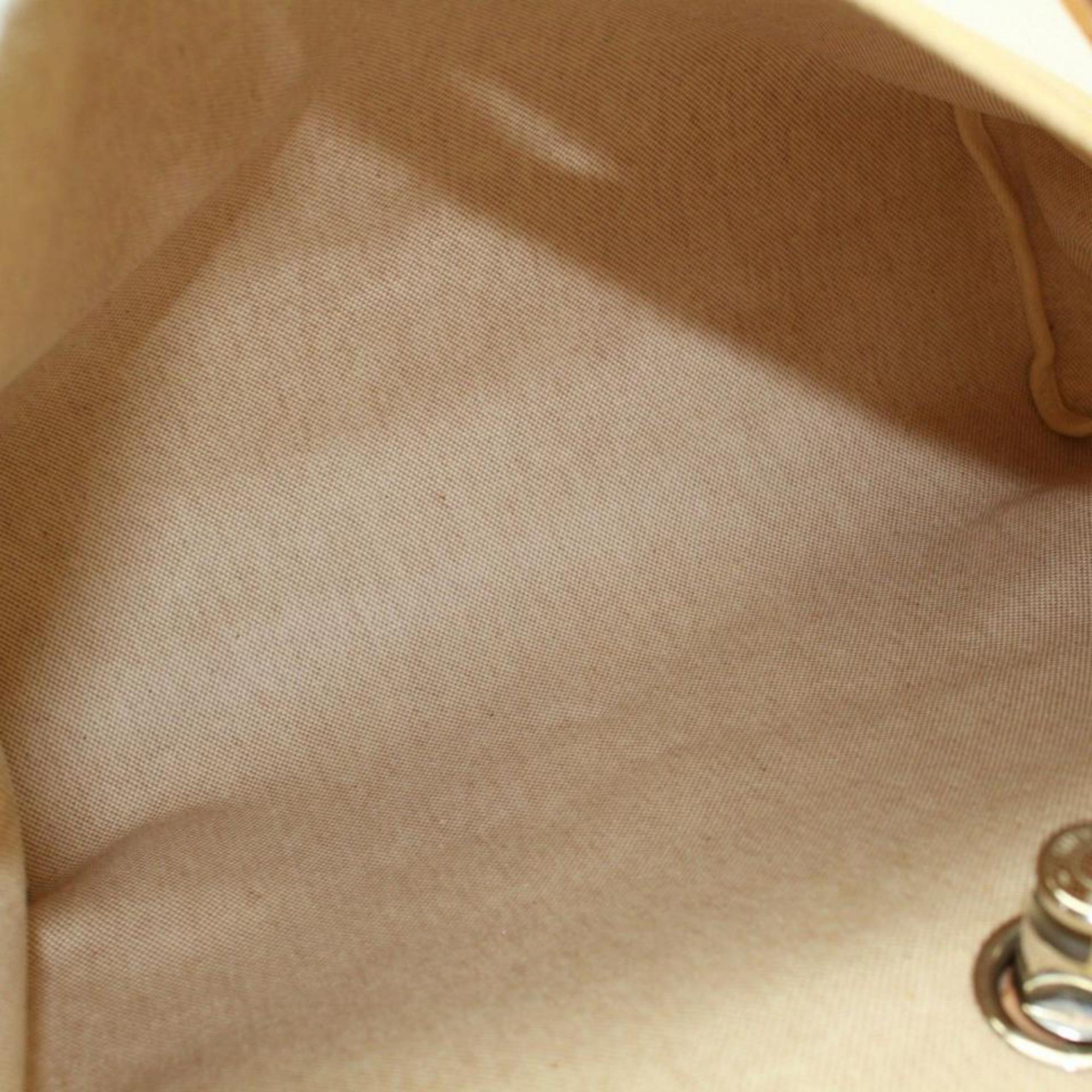 Hermès Herbag Toile Sac A Dos Tote 869849 Beige Coated Canvas Shoulder Bag In Excellent Condition For Sale In Forest Hills, NY