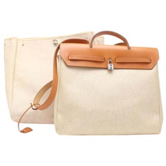 Hermès Herbag Toile Sac A Dos Tote 869849 Beige Coated Canvas Shoulder Bag