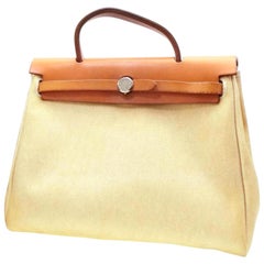 Hermès Herbag Toile Sac A Dos Tote229733 Beige Canvas Tote