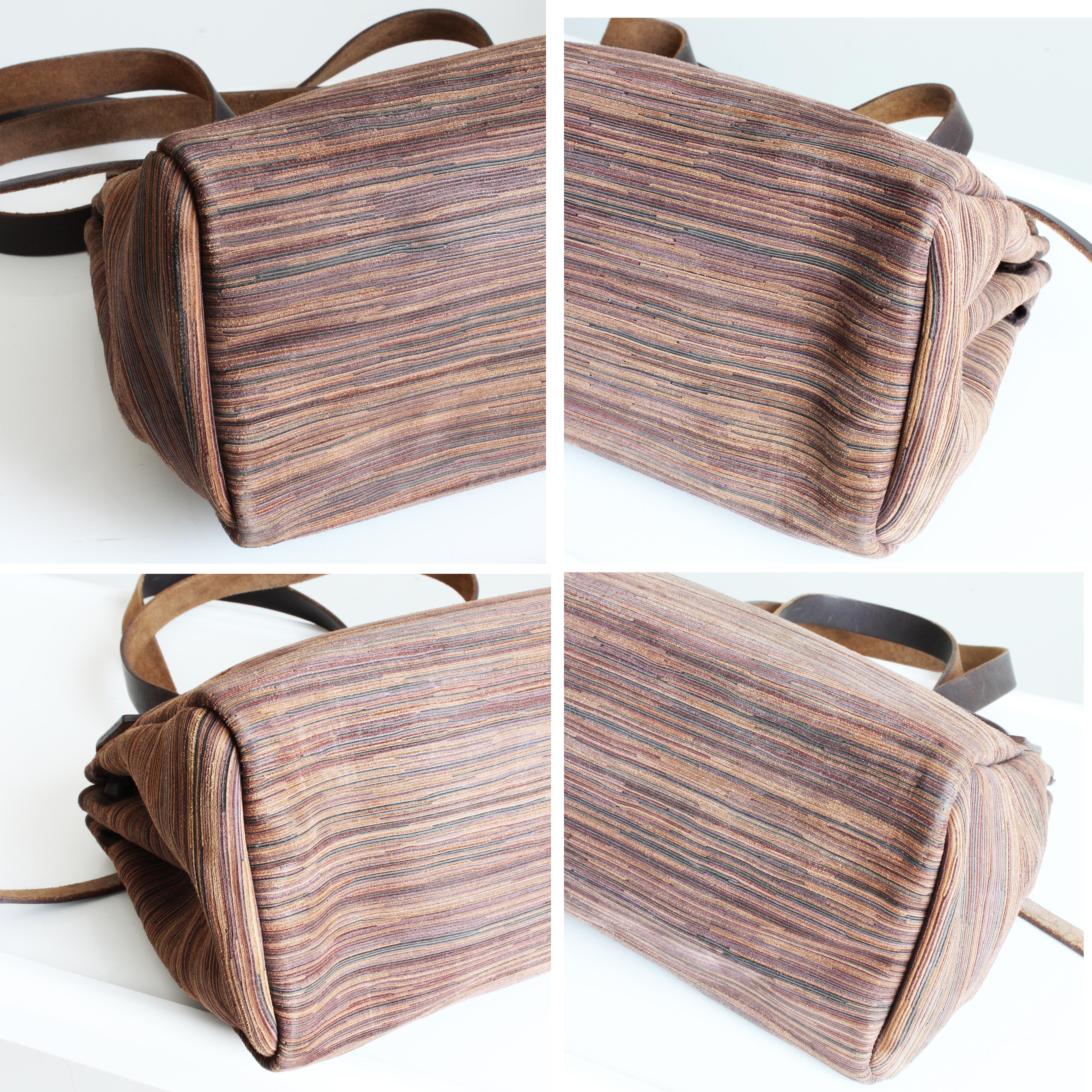 Hermes Herbag Tote Bag Cabas PM Brown Vibrato Leather & Canvas 2-In-1 Bag HTF For Sale 7