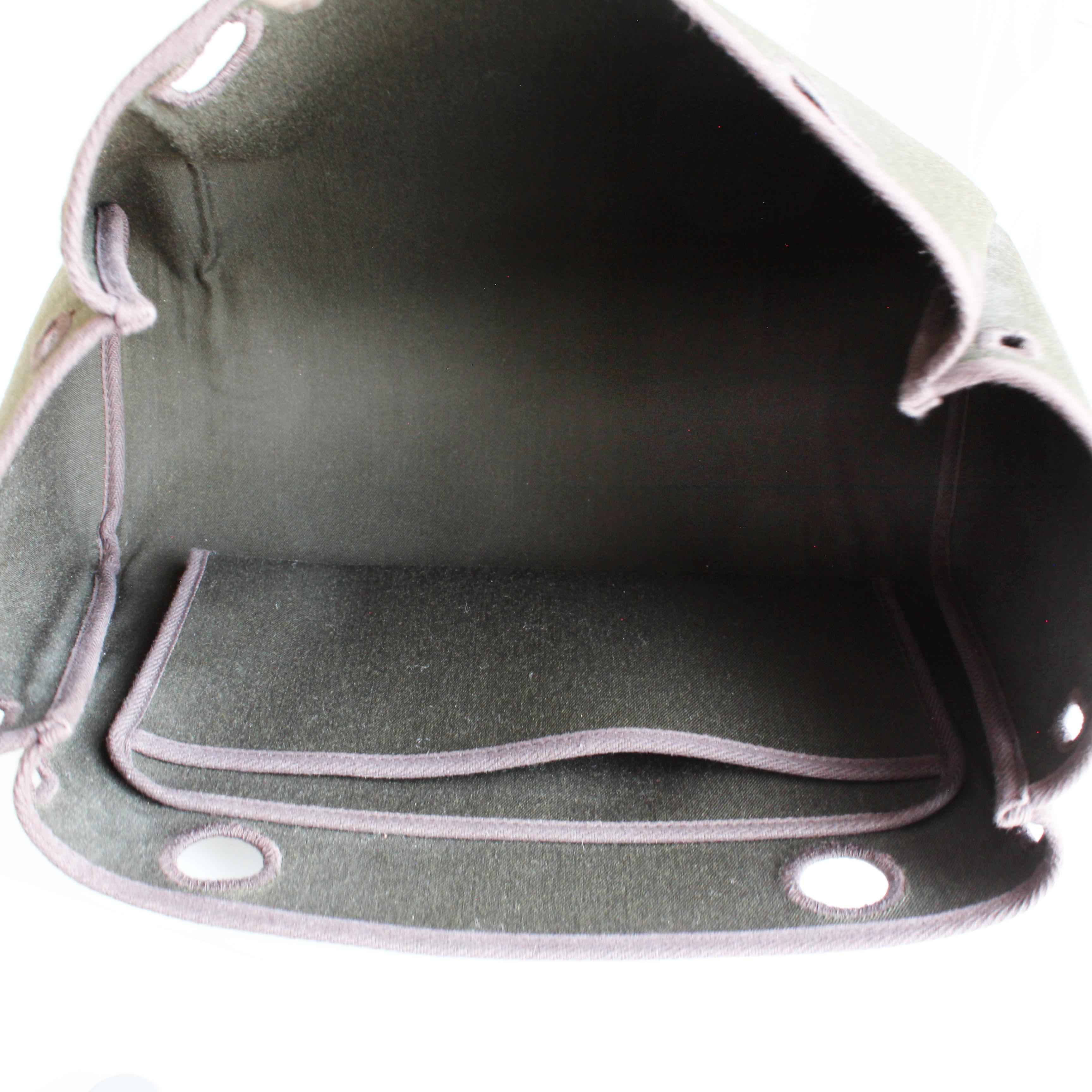 Hermes Herbag Tote Bag Cabas PM Brown Vibrato Leather & Canvas 2-In-1 Bag HTF en vente 14