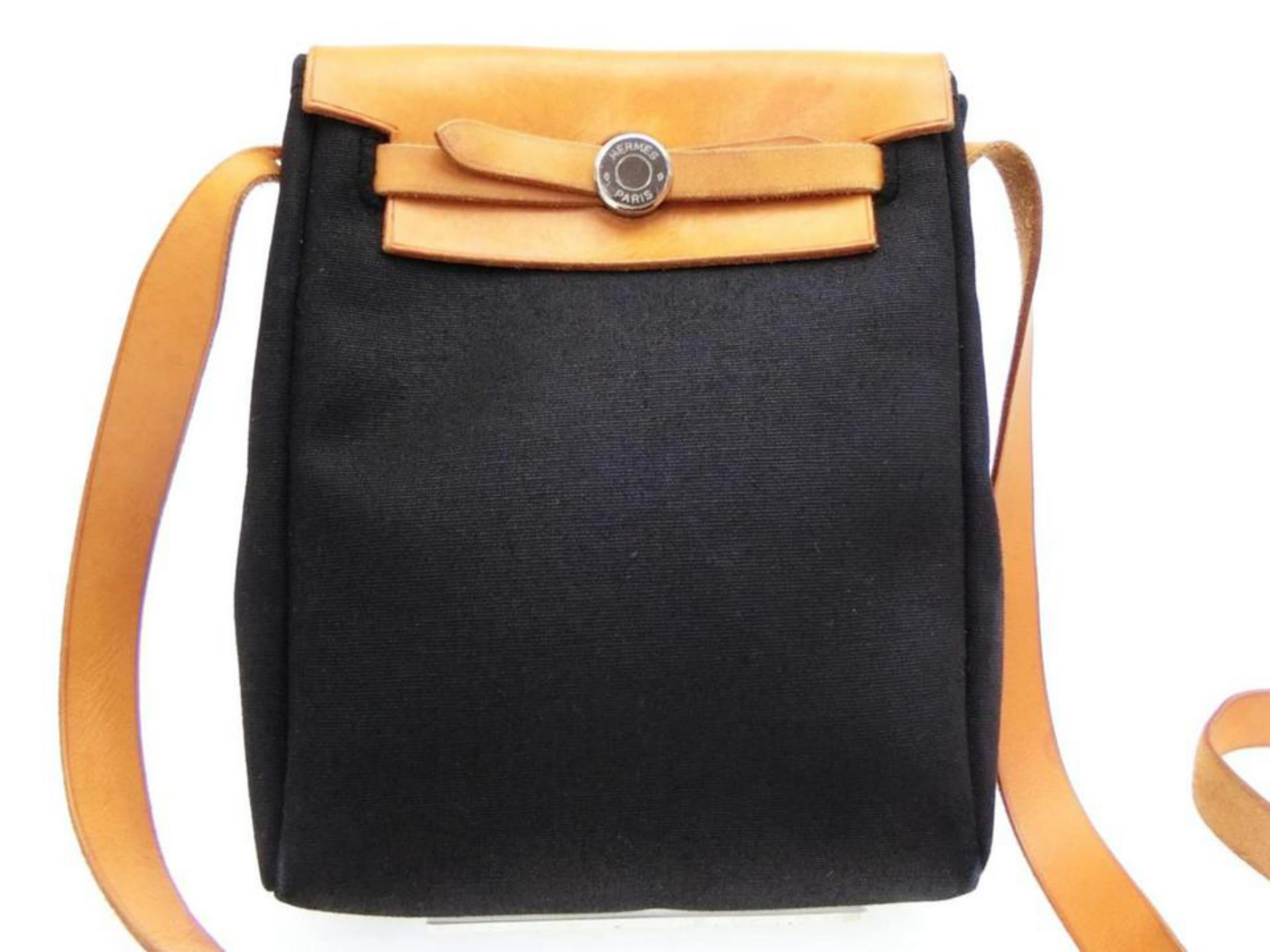 Hermès Herbag Tpm 228474 Black Coated Canvas Backpack For Sale 2