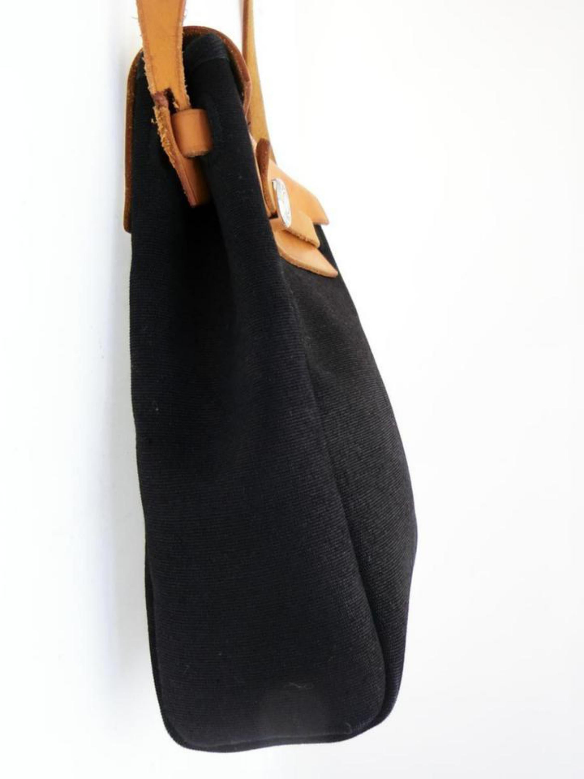Hermès Herbag Tpm 228474 Black Coated Canvas Backpack For Sale 5