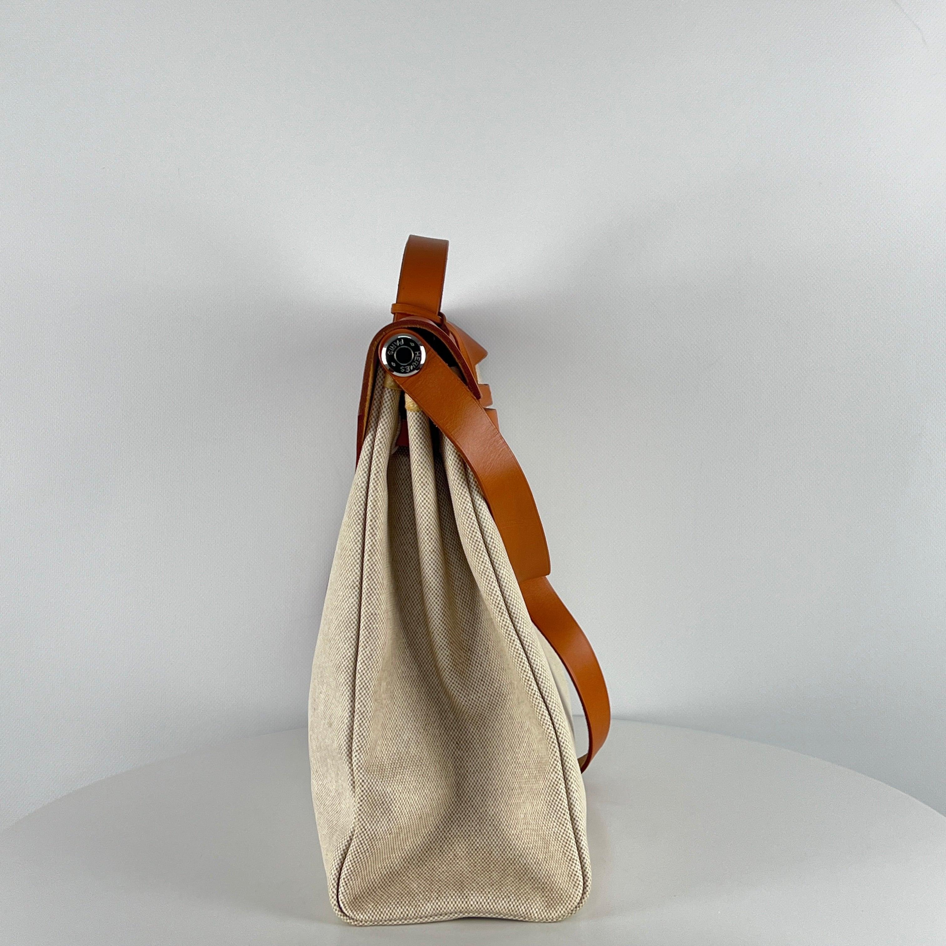 Hermès Two-in-One in tela e pelle Marrone Beige 2000 2