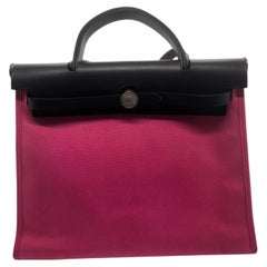 HERMES Herbag Zip 31 Canvas-Leder-Schultertasche in Rosa, 2016