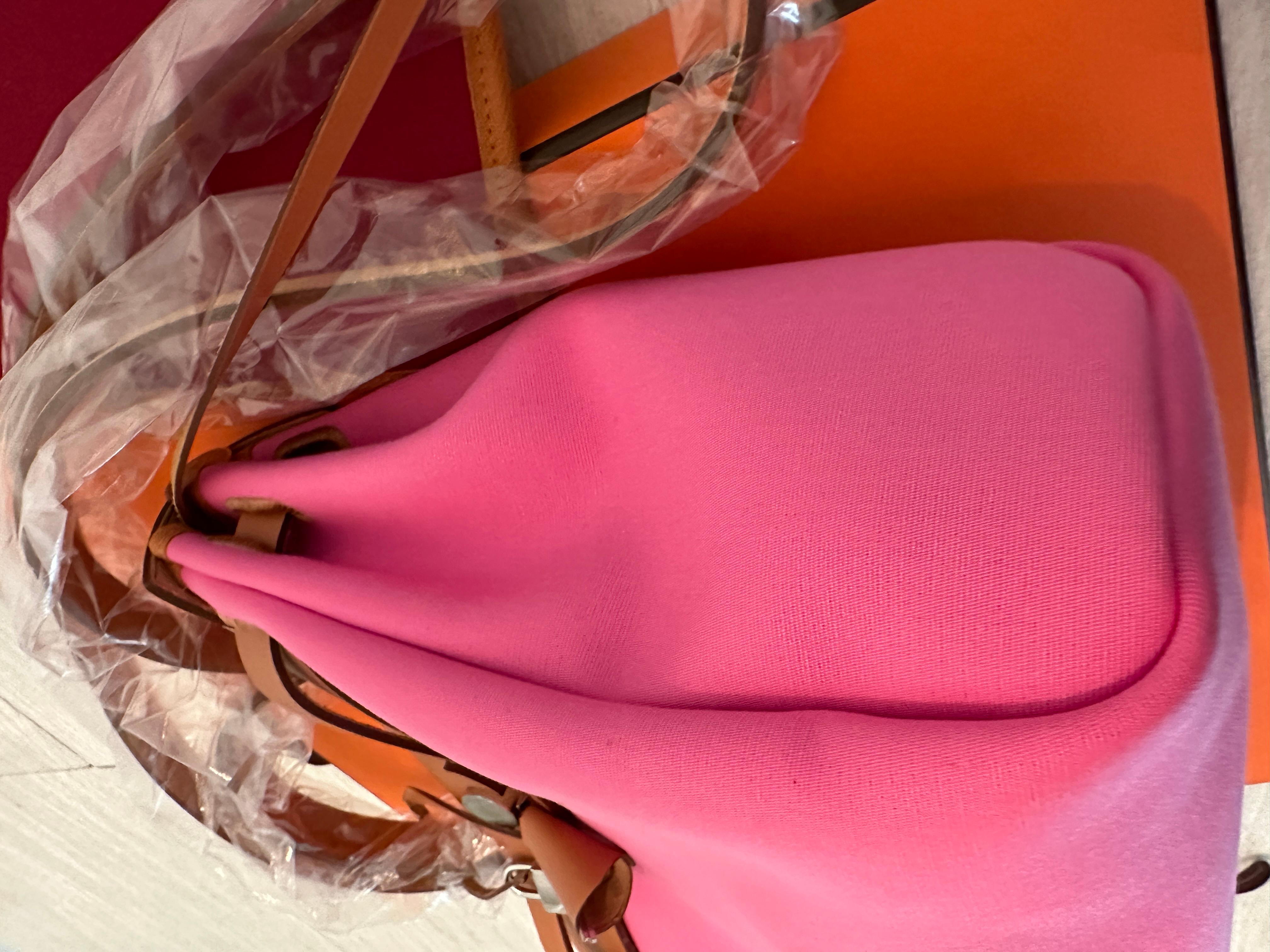 Hermes Herbag Zip 31 Verso Bubblegum / Rubis Barbie Pink Palladium New w/Box en vente 12