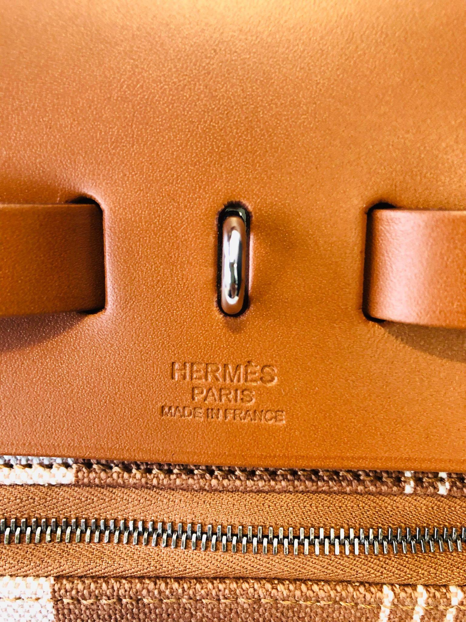 Hermes Herbag Zip 39 Retourne Ecru Beige - XL- New Condition For Sale 3