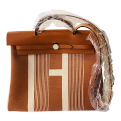 Hermes Herbag Zip 39 Retourne Ecru Beige - XL- New Condition