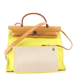 Hermes Herbag Zip Berline Vache Canvas and Leather 31