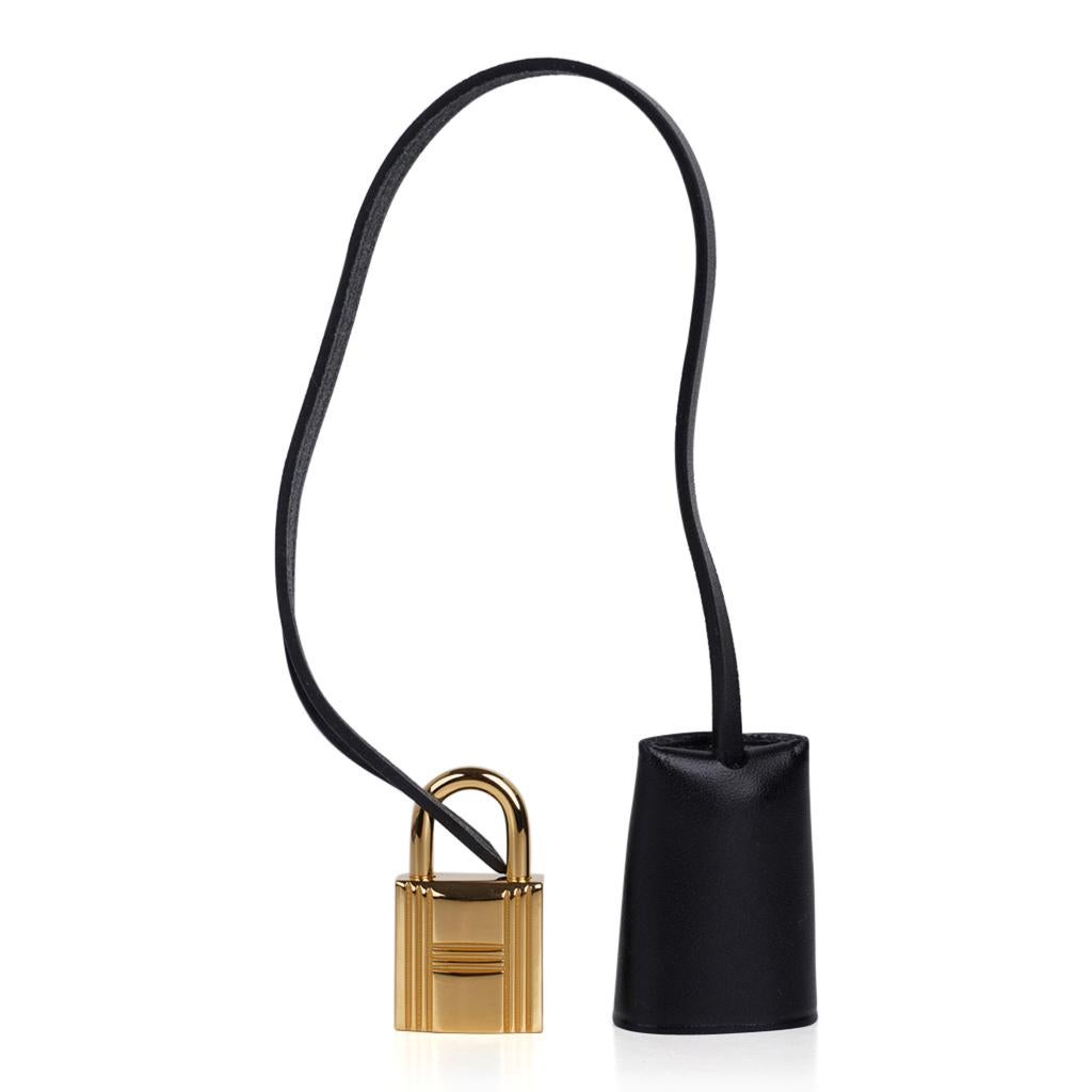 Garantiert authentische Hermes Herbag Zip 31 in Schwarz auf Schwarz Officier Leinwand und Vache Hunter Rindsleder vorgestellt. 
Reich mit Gold Signatur Clou de Selle Verschluss. 
Auf der Rückseite befindet sich eine Reißverschlusstasche aus