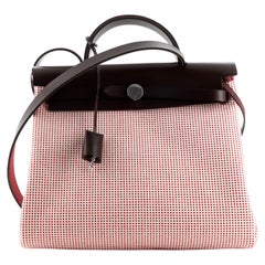 Hermes Herbag Zip Criss Viking Toile and Leather 31
