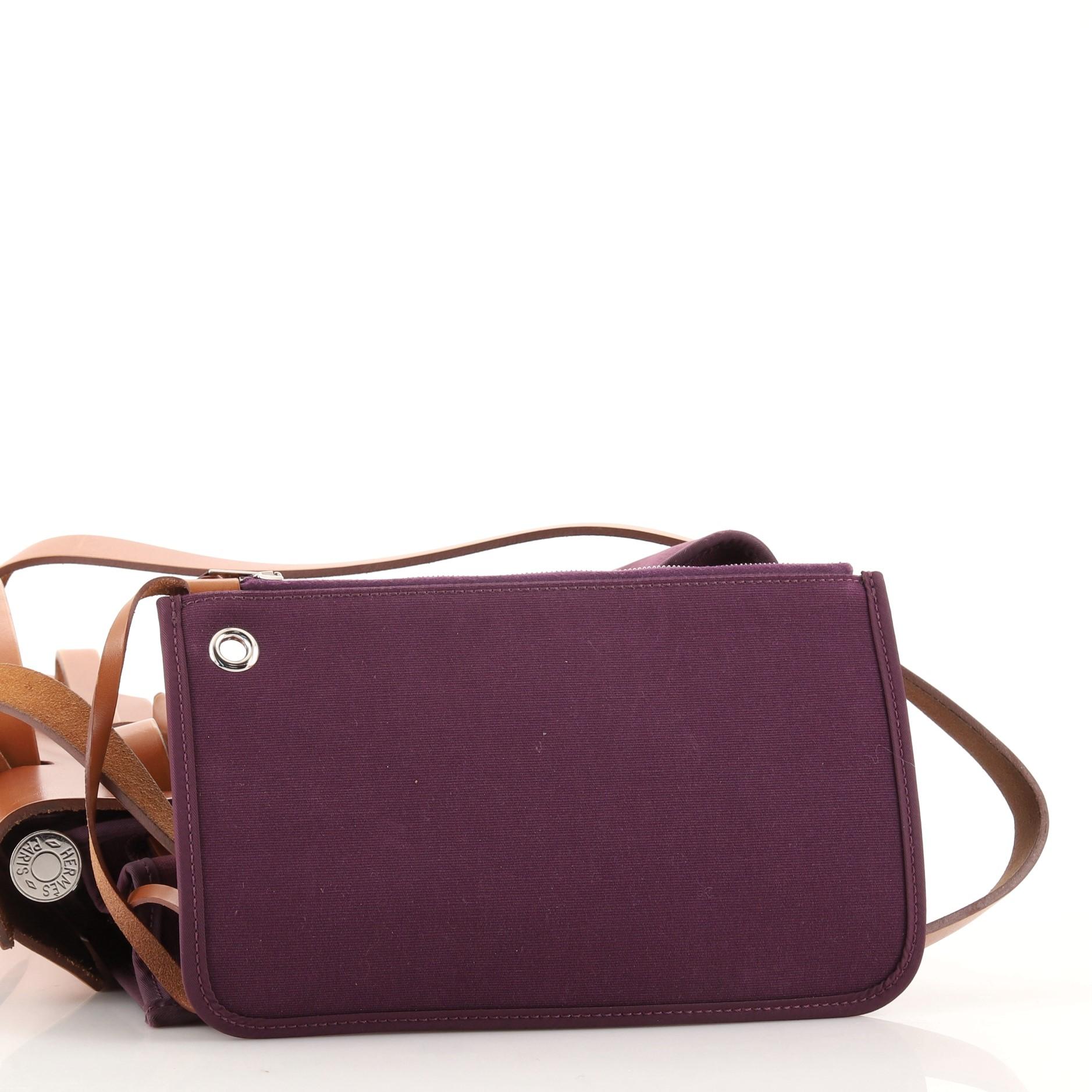 Hermes Herbag Leder und Toile 31 mit Reißverschluss 5