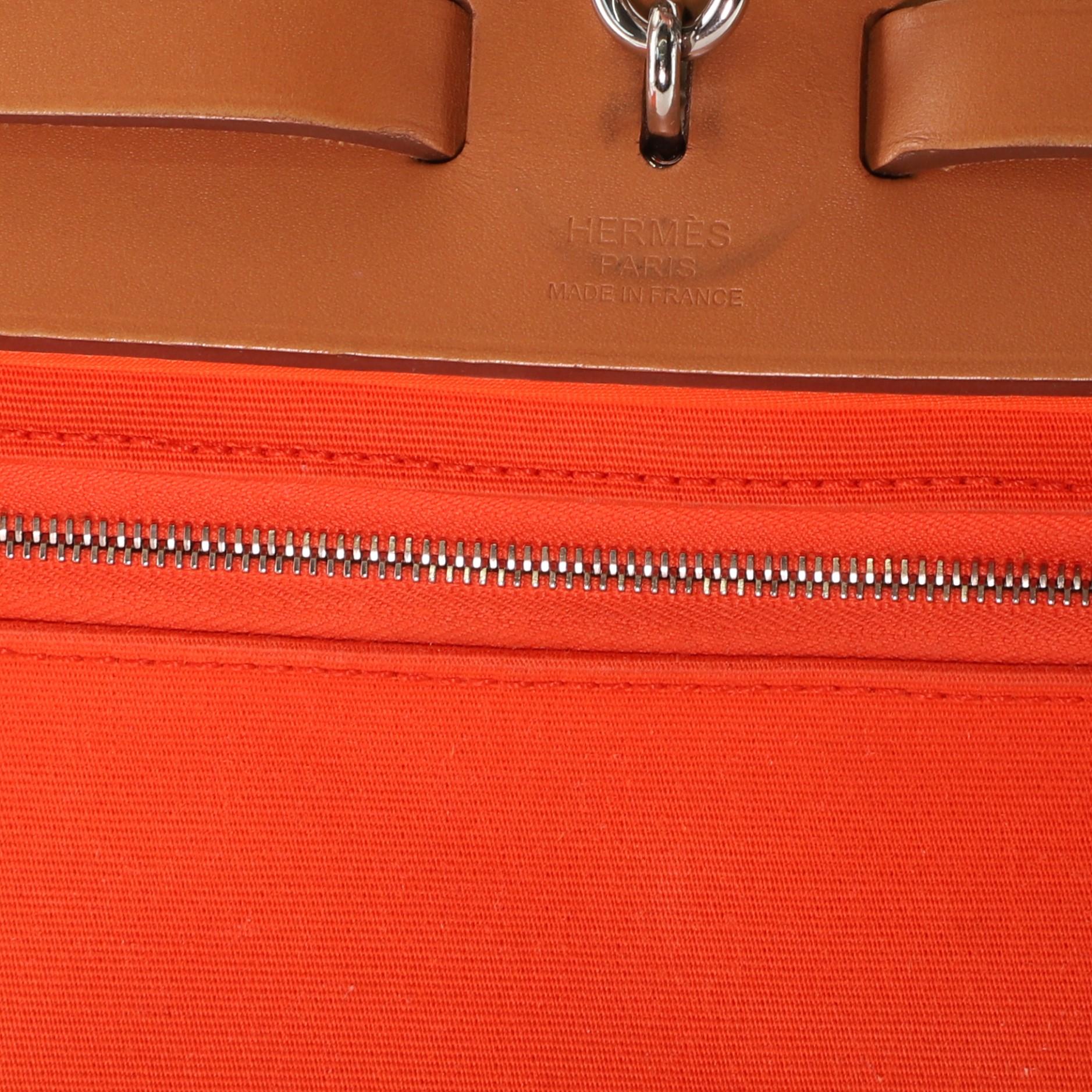 Hermes Herbag Zip Leather and Toile 31 2