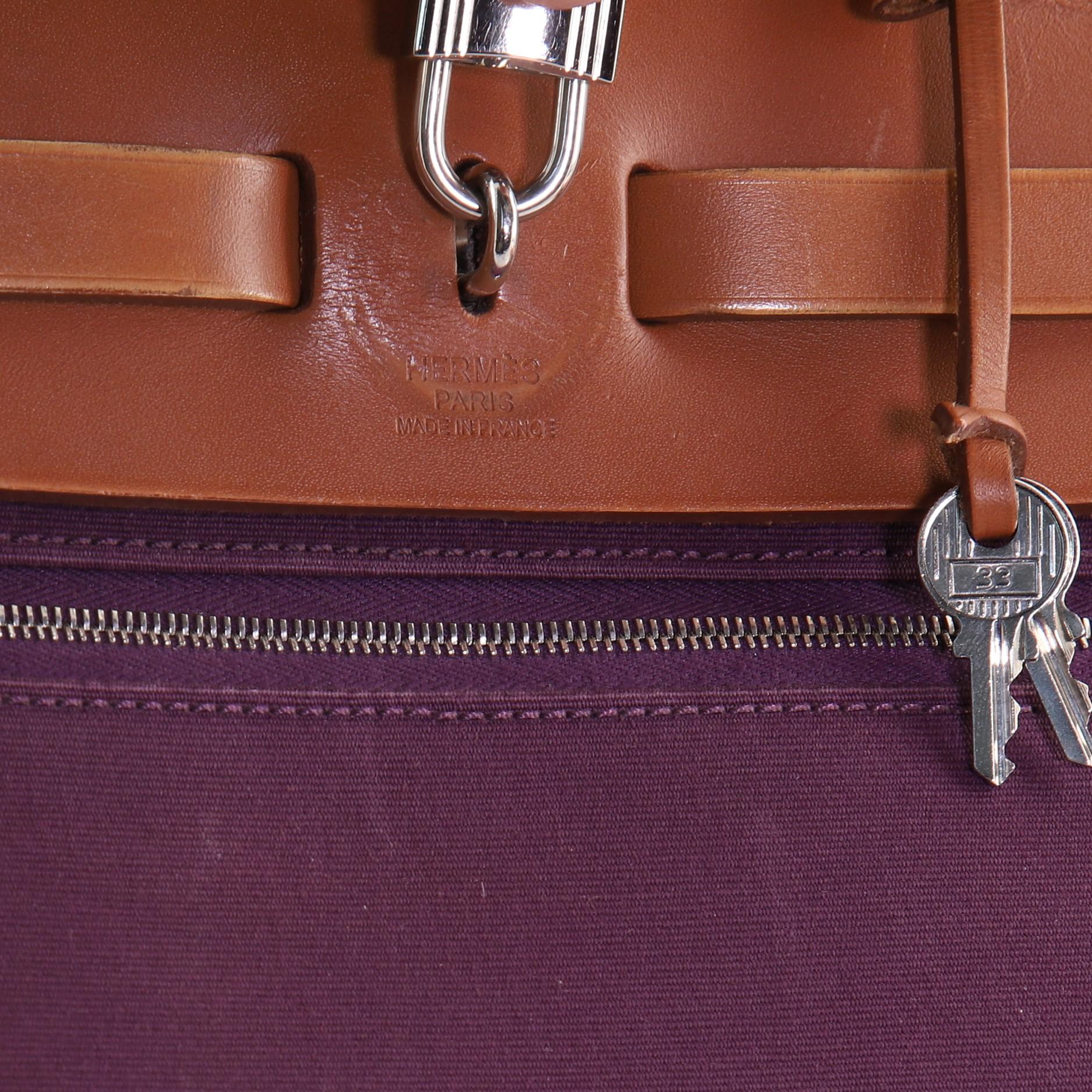Hermes Herbag Zip Leather and Toile 31 5