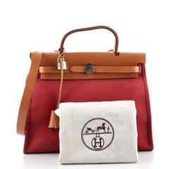 Hermes Herbag Zip Leather and Toile 31