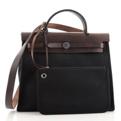 Hermes Herbag Zip Leather and Toile 31