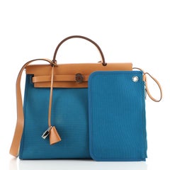 Hermes Herbag Zip Leather and Toile 31