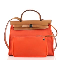 Hermes Herbag Zip Leather and Toile 31