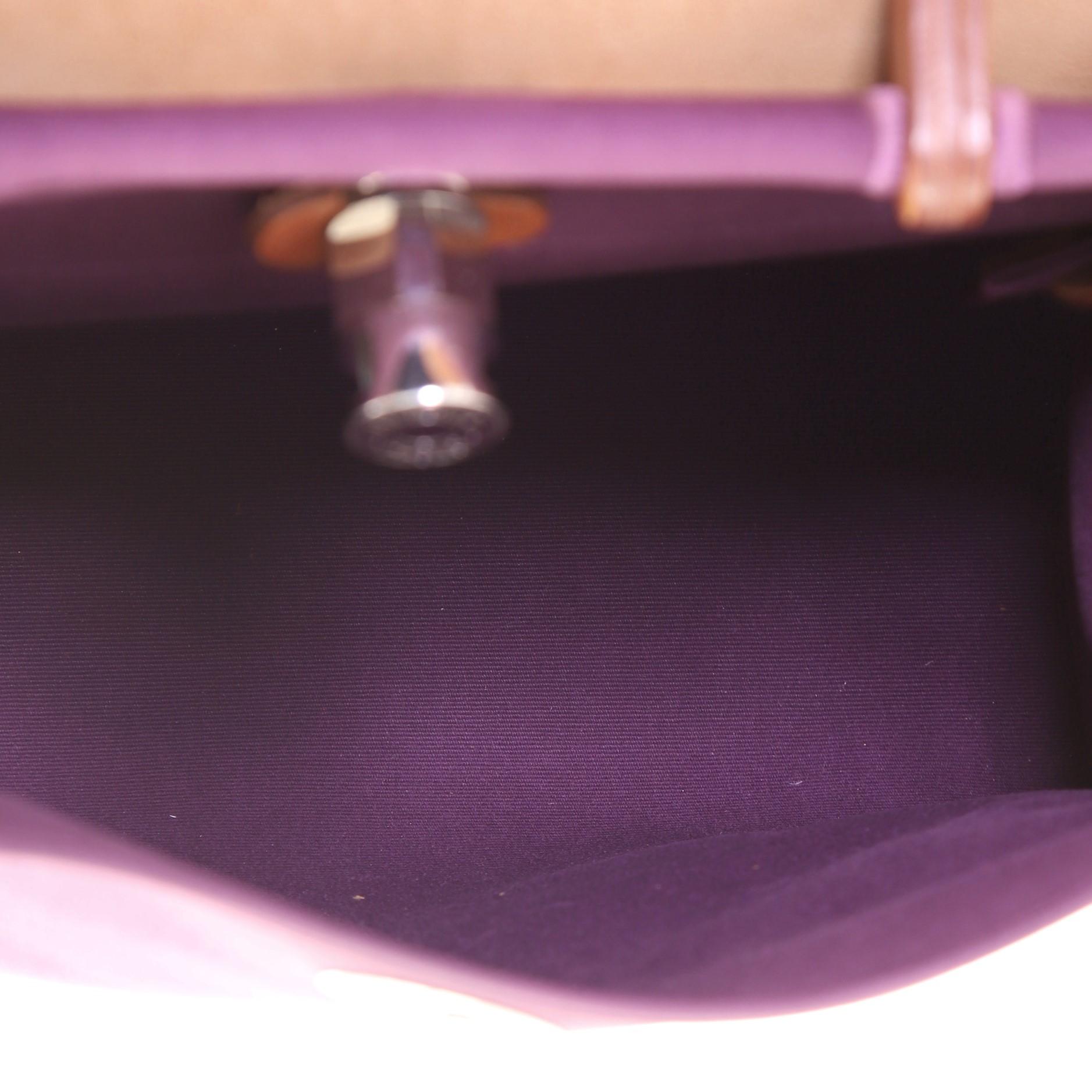 Hermes Herbag Leder und Toile 31 mit Reißverschluss 1