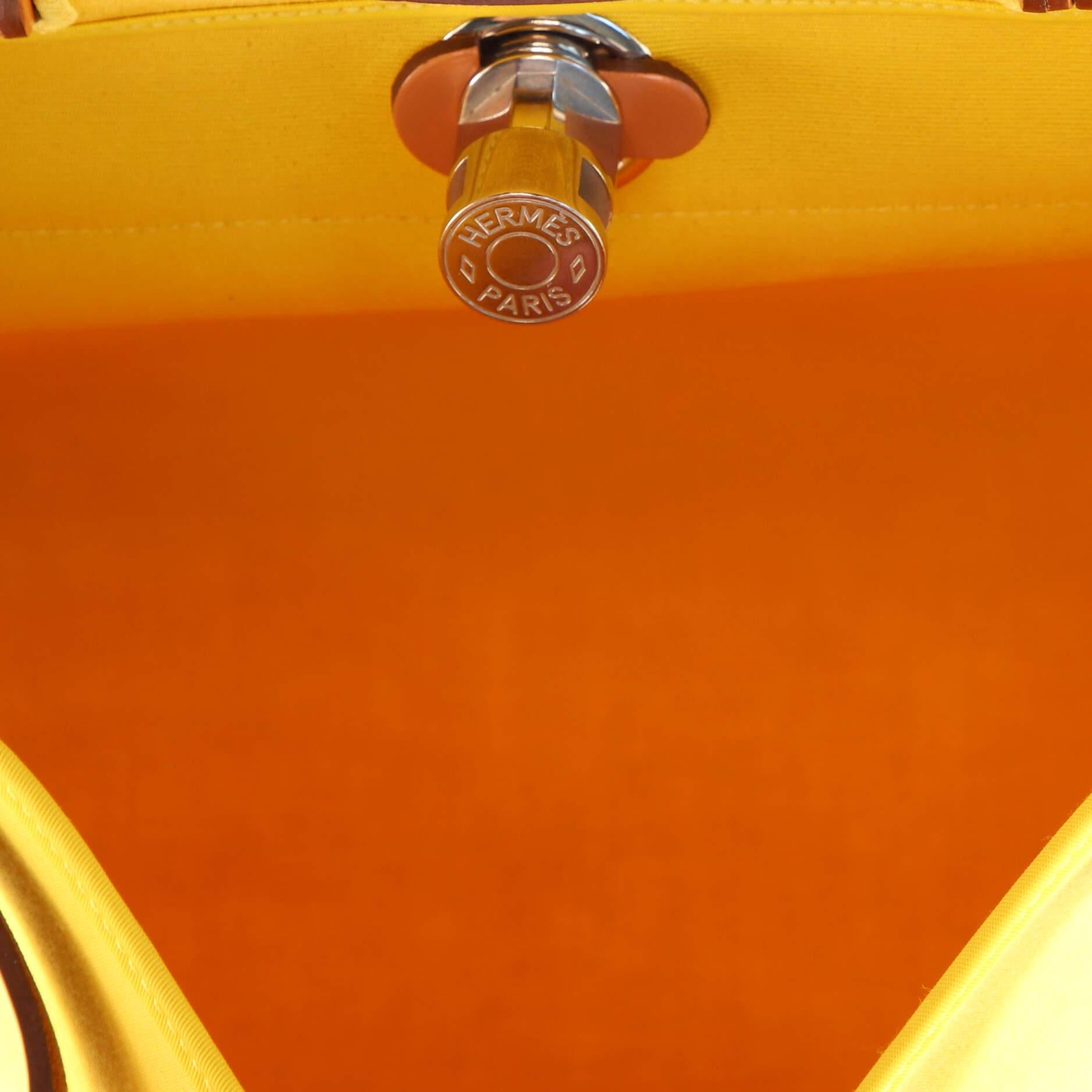 Orange Hermes Herbag Zip Leather and Toile 31