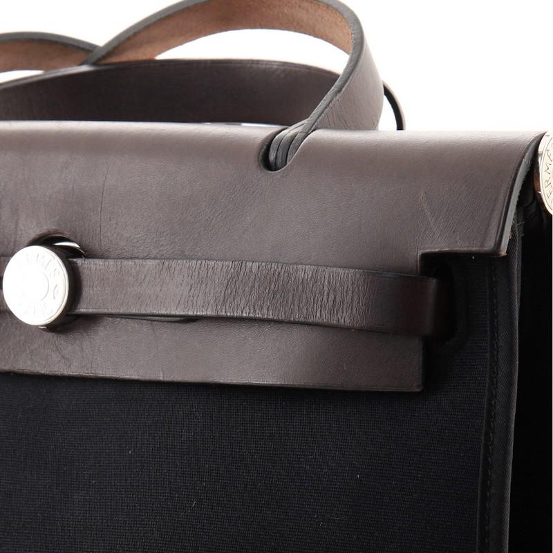 Women's or Men's Hermes Herbag Zip Leather and Toile 31