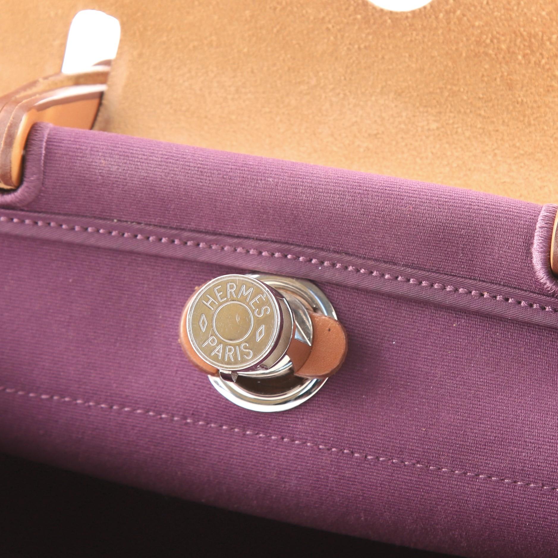 Hermes Herbag Leder und Toile 31 mit Reißverschluss 4