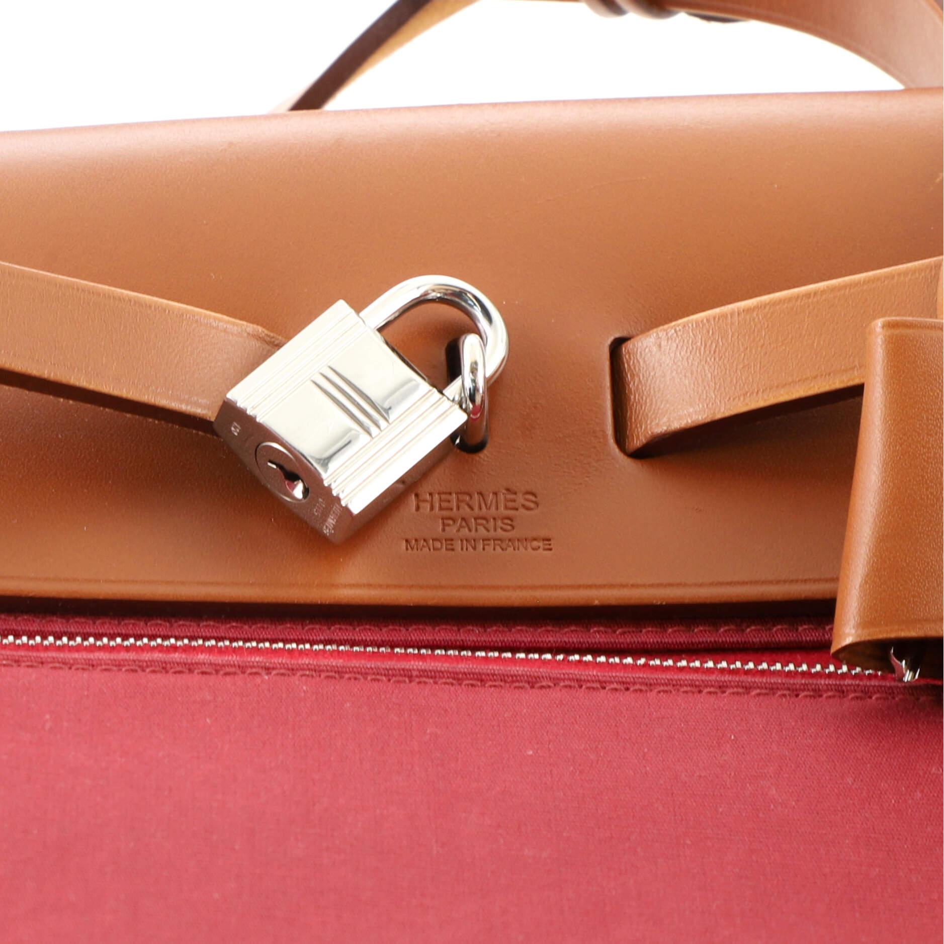 Hermes Herbag Zip Leather and Toile 31 1