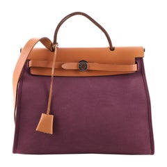 Hermes Herbag Zip Leather and Toile 31