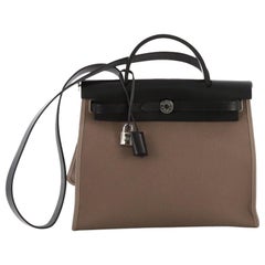 Hermes Herbag Zip Leather and Toile 31