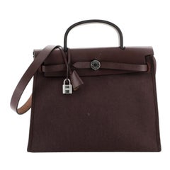 Hermes Herbag Zip Leather And Toile 31 