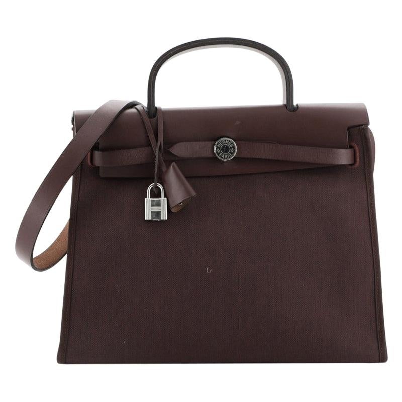 Hermes Herbag Zip Leather and Toile 31