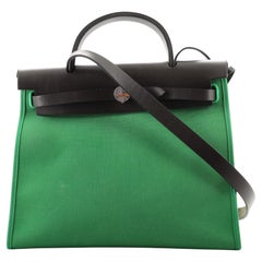 Hermes Herbag Leder und Toile 31 mit Reißverschluss