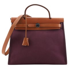 Hermes Herbag Leder und Toile 31 mit Reißverschluss