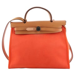 Hermes Herbag Leder und Toile 31 mit Reißverschluss