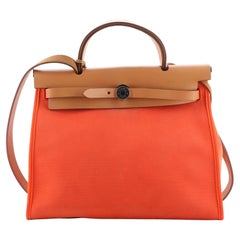 Hermes Herbag Zip Leather and Toile 31